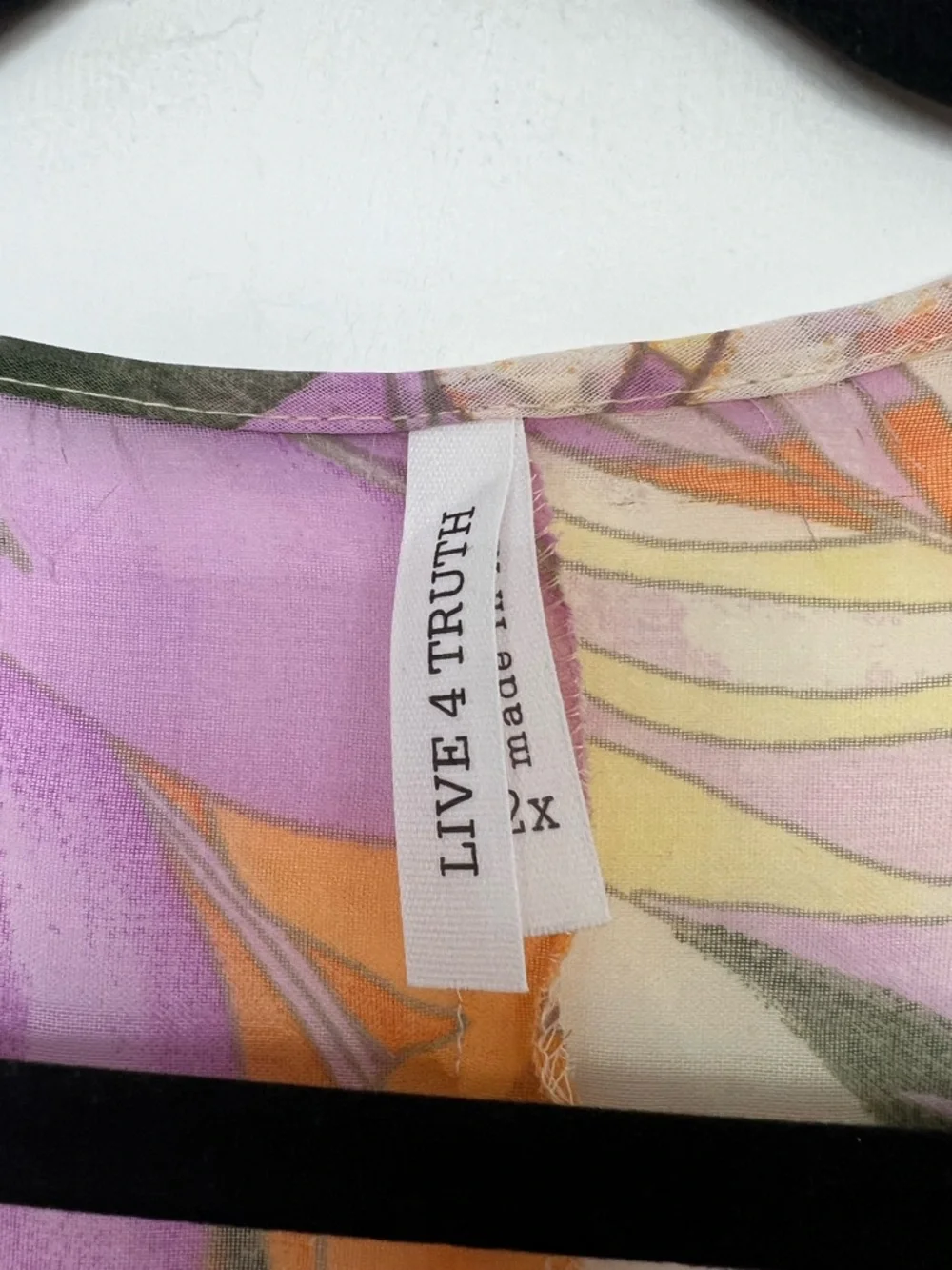 NWT‎ Live4Truth Palm Leaf Colorful Sheer Cover-Up Beach Tropical Resort 2X - Picture 2 of 5